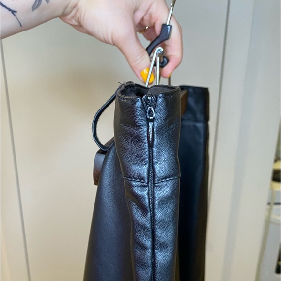ZARA Midi Faux Leather Skirt - Picture 4 of 8